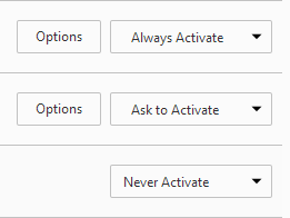 Firefox Plugin Settings