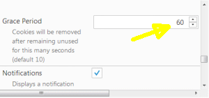 Self-Destructing Cookies Grace Period preference